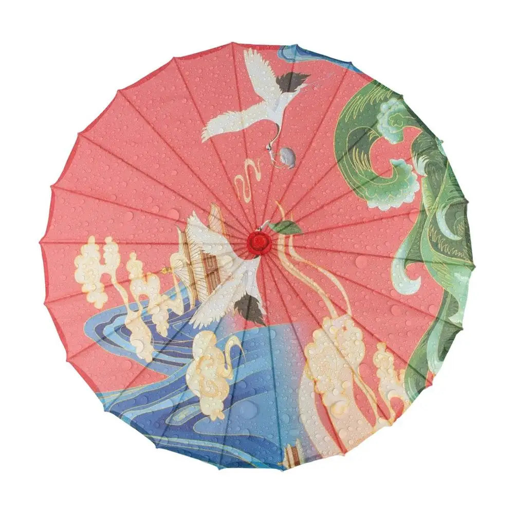 Decorative Umbrella Elegant Chinese Silk Cosplay Decoration Parasol Qme 2 China Mainland Solid Wood|24K