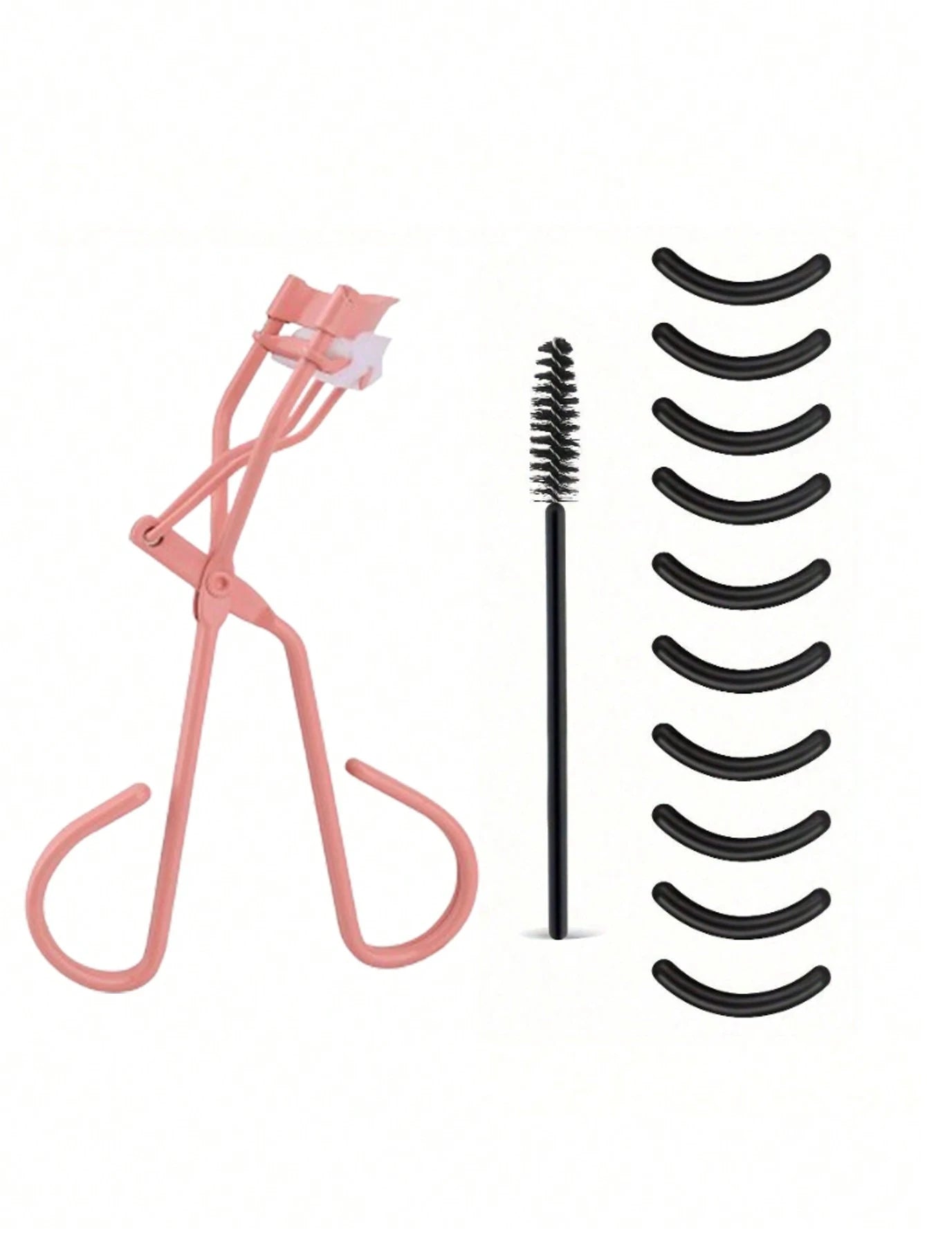 Eyelash Curler Built-in Comb Long-lasting Curled Lashes Travel Qme pink