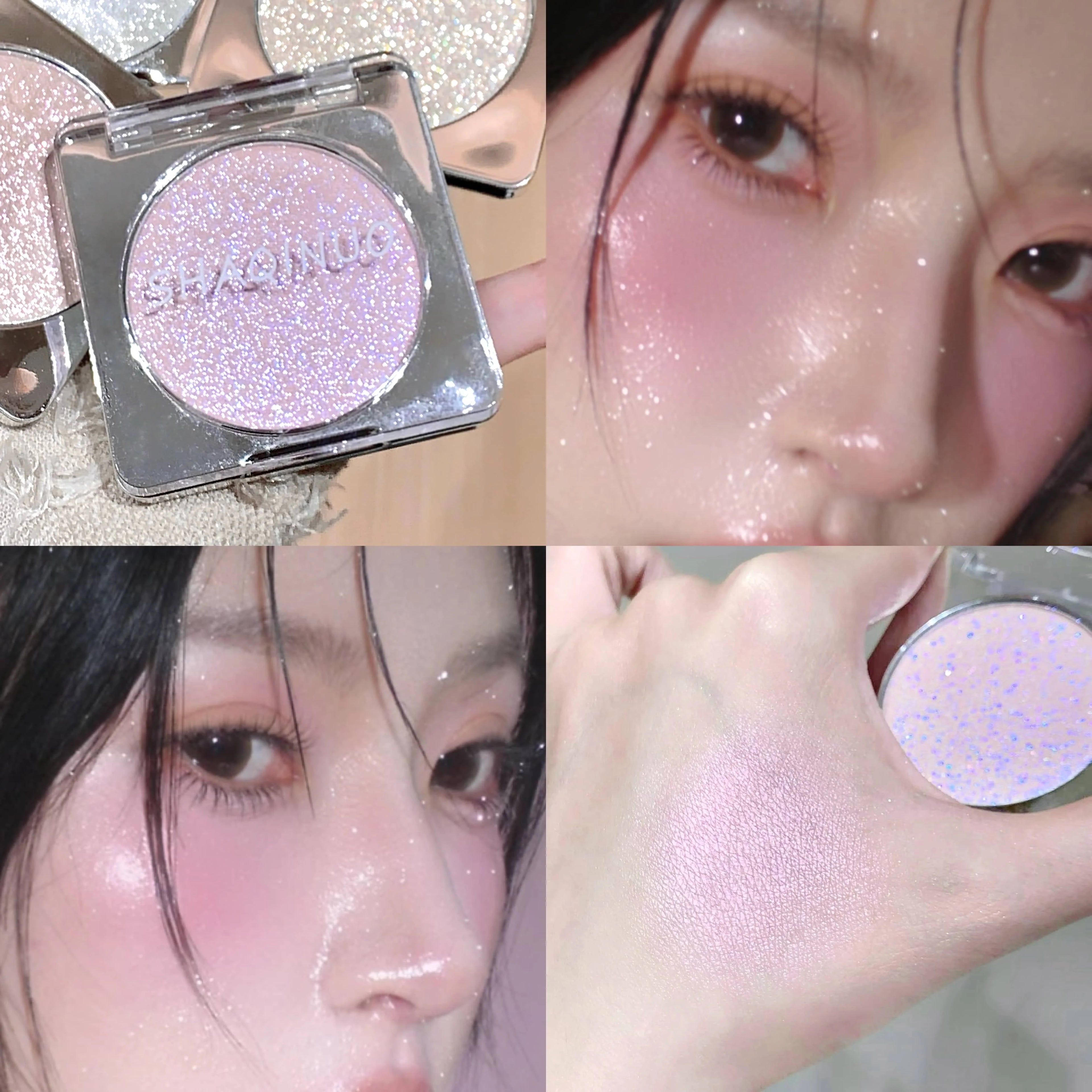SHAQINUO Highlight Powder Perfect Pearlescent Shimmer Palette Face Qme N1009-04