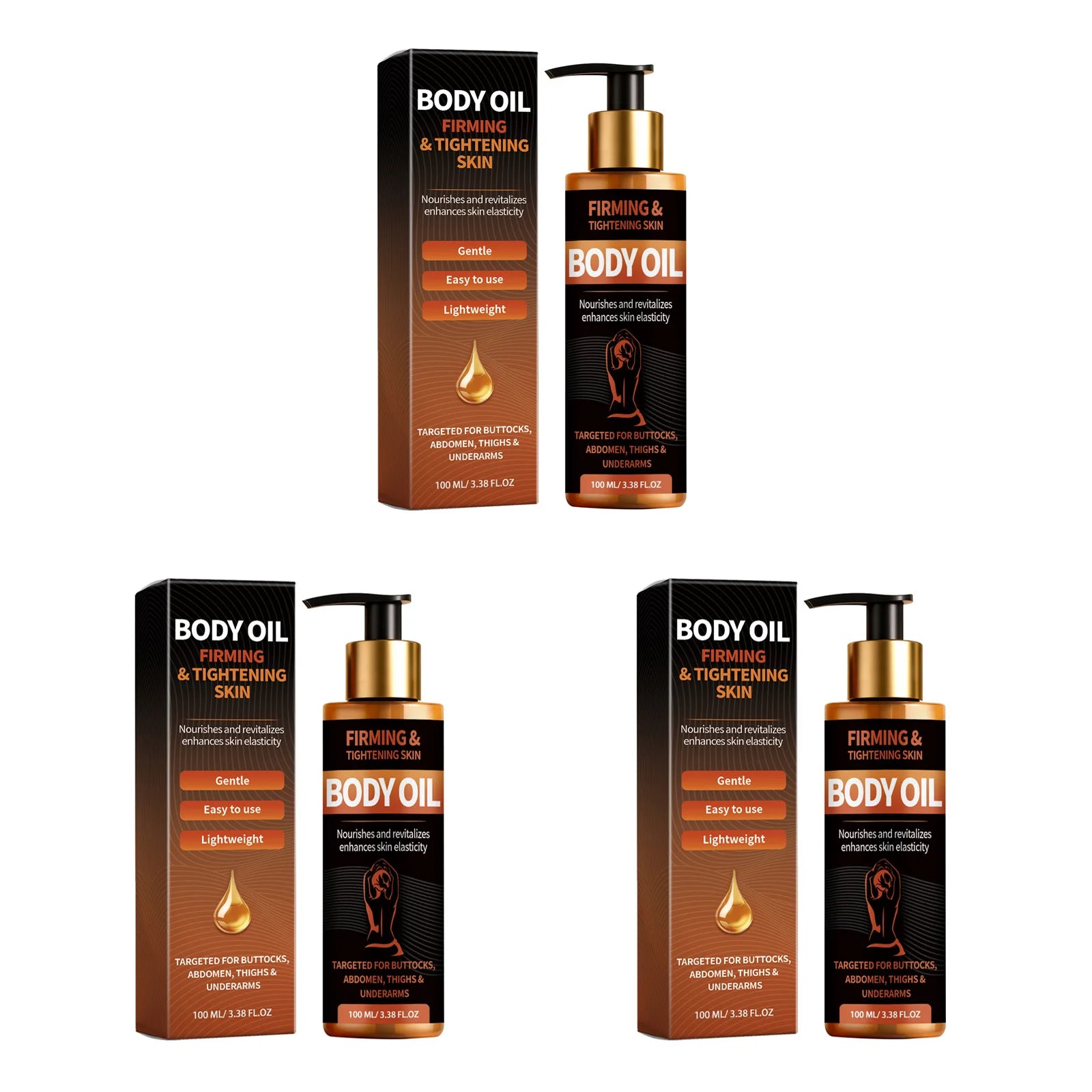 Firming Body Oil Lift Skin Improve Dry Brightening Nourishing Tightening Improve Sagging Smooth Skin Care Massage Essential Oil Qme 3 x 100ml Boxed
