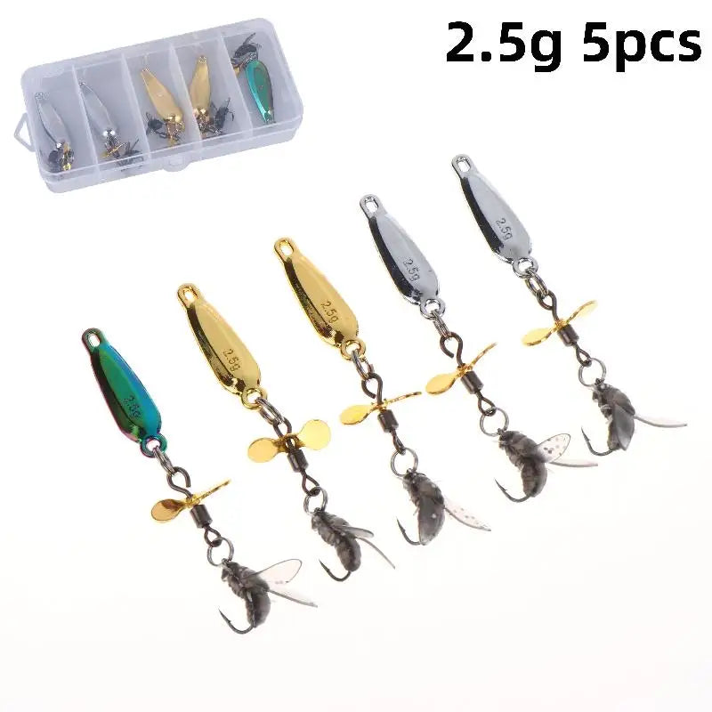 Fly Spinning Propeller Metal Sequins Soft Bait Micro Fishing Flies Qme A1