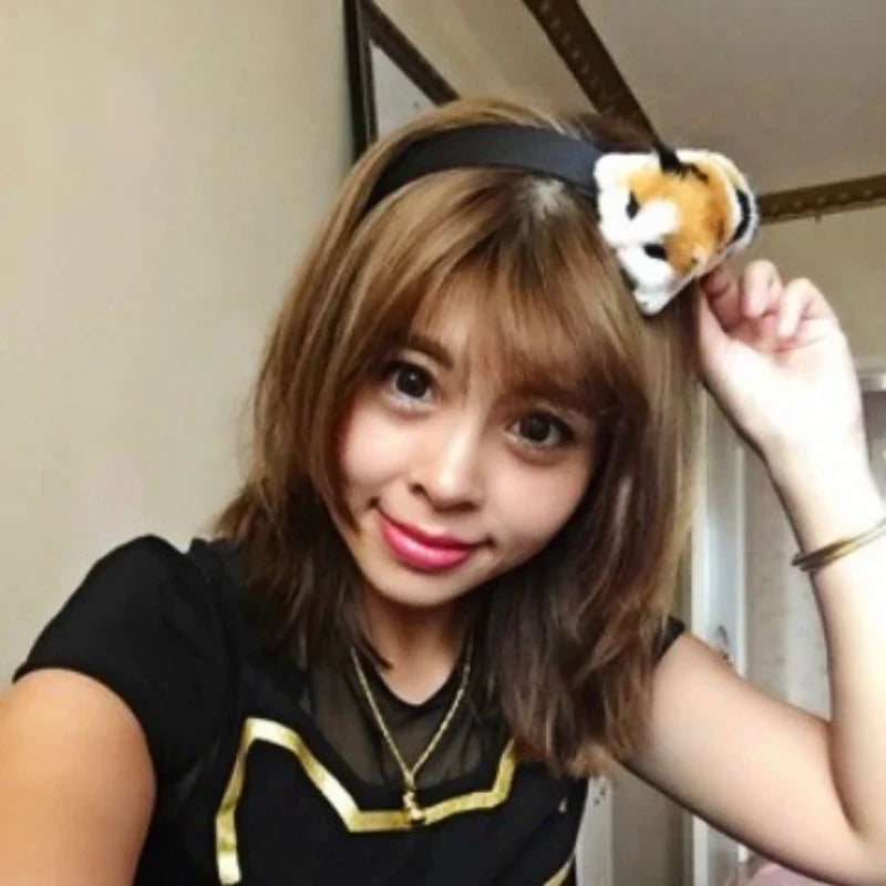 Cute Cat Plush Headband Wool Felt Animal Hair Band Women Girls Qme