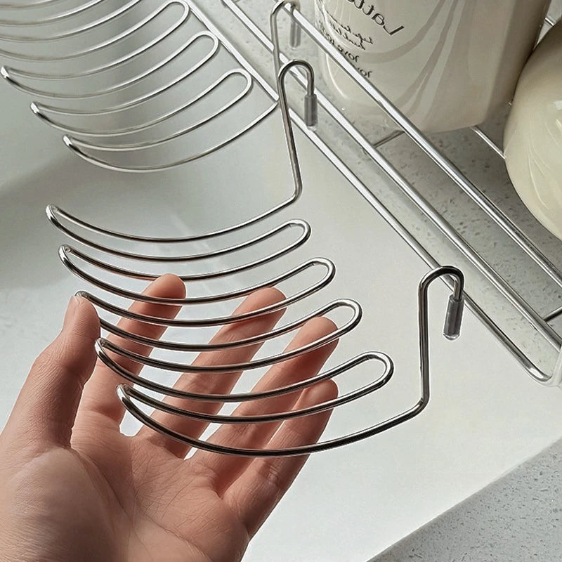 Stainless Steel Sink Drain Basket Hanging Storage Rack, Expandable Organizer Box, Home Storage Basket, Household Supplies Qme