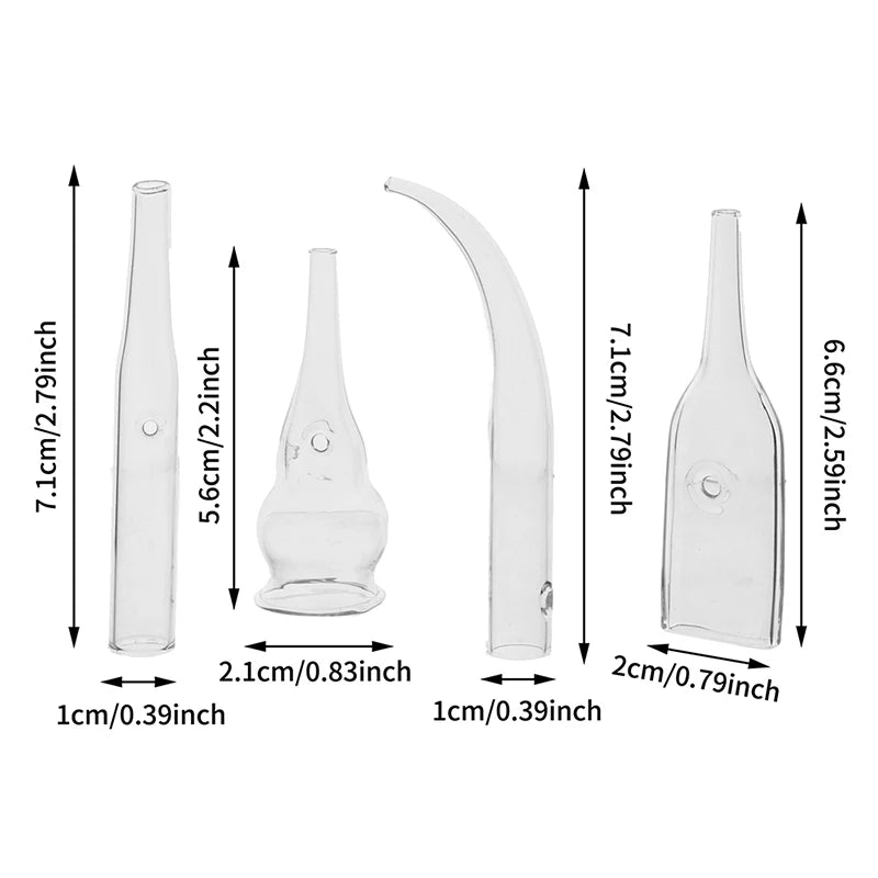 4-Style Blackhead Removal Glass Pipes Facial Pore Cleansing Vacuum Qme