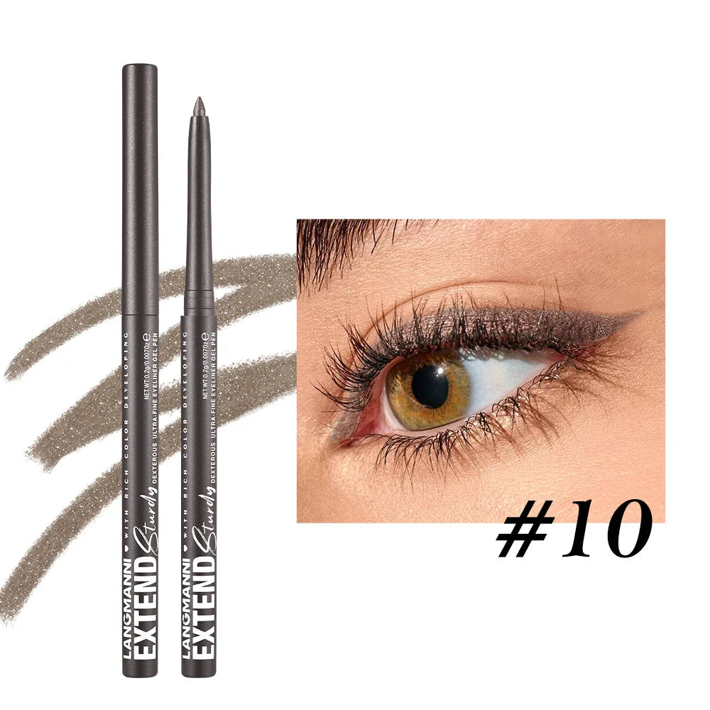 Matte Glitter Gel Eyeliner Pencil Smooth Waterproof Blue Brown Eyeliner Fast Dry Matte Concealer Pen Long Lasting Eyes Makeup Qme 10
