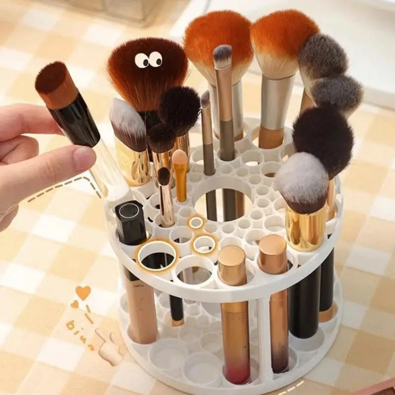 45 Slot 360 Degree Rotating Cosmetic Brush Holder Large Clear Makeup Qme