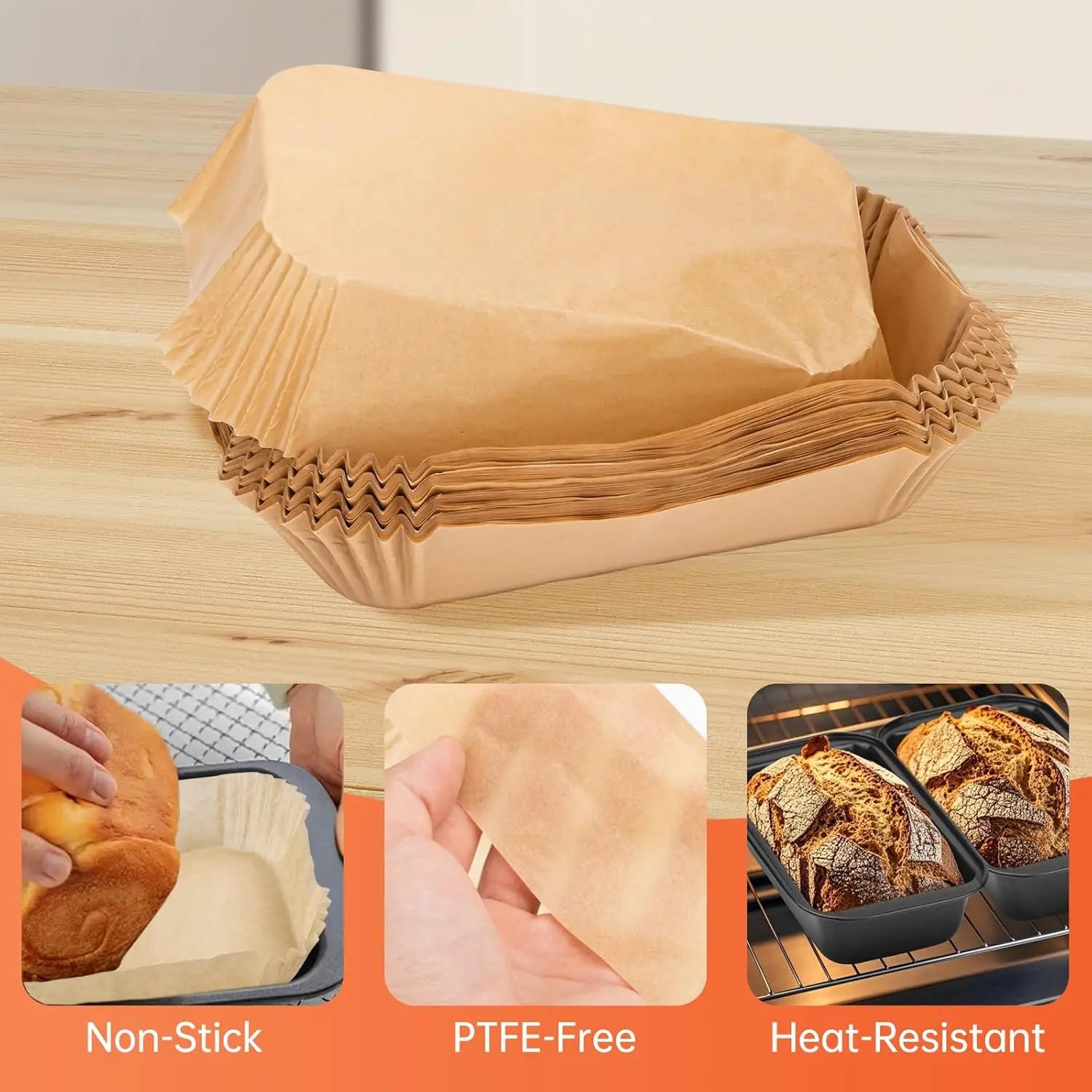 Loaf Pan Liners Baking Bread 9x5 Inch Non-stick Pre Formed Parchment Qme