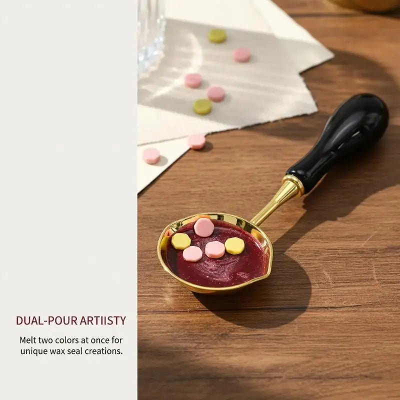 Two Diversion Port Wax Seal Spoon Sealing Spoon With Wooden Handel Wax Sealing Stamp Melting Spoon Wax Seal Warmer Wax Seal Qme
