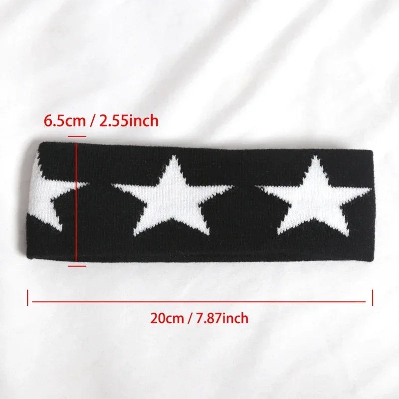 Men Women Elastic Sweatband Sport Hairbands Pentagram Head Band Yoga Qme