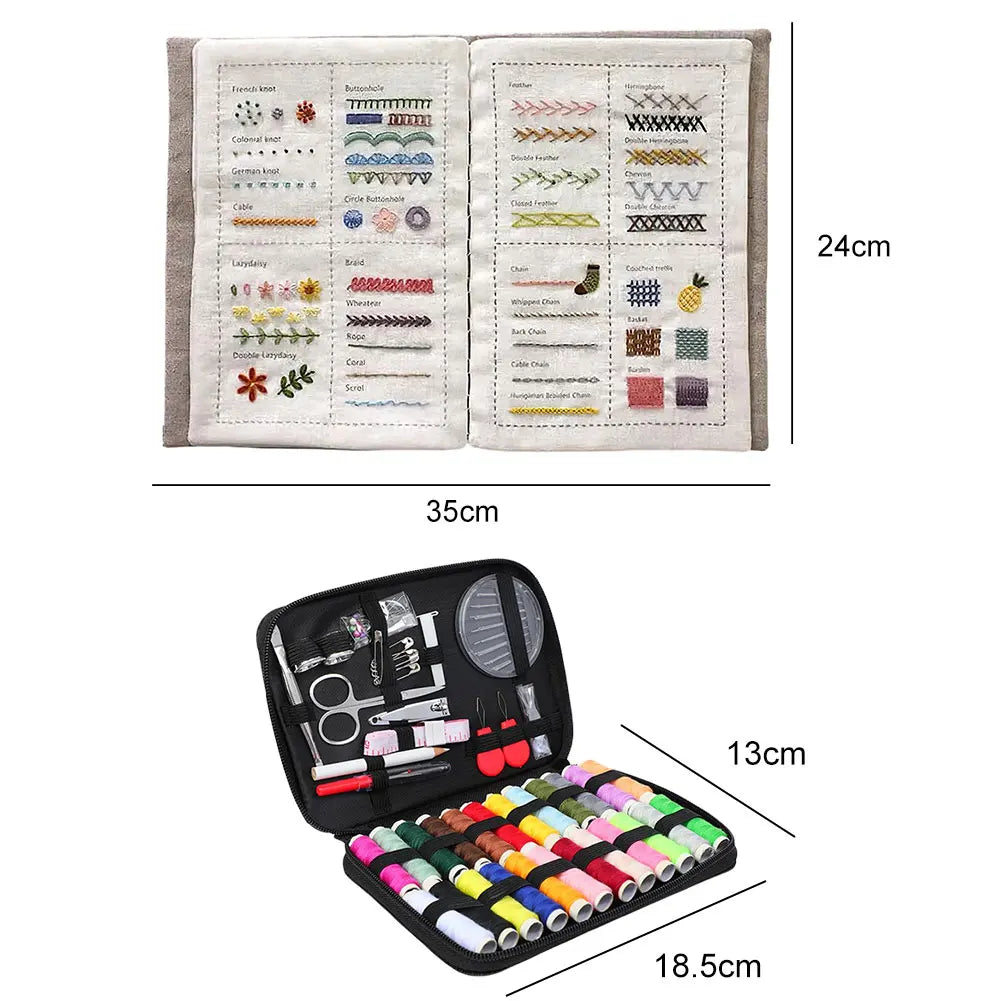 Creative Sewing Book, Enthusiasts & Beginners Embroidery Instructions Book for DIY Sewing Kit, Creative Embroidery Stitches Book Qme Style A Set