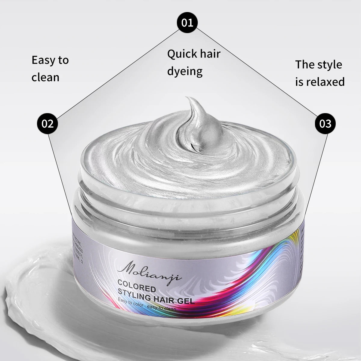 Disposable Hair Dye Easy Clean Instant Coloring Creating Colorful Qme