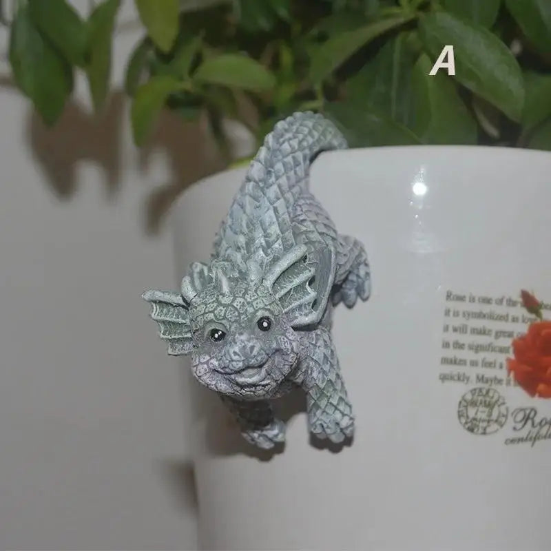 Cute Dragon Outdoor Statue Flower Pot Decoration Hanging Garden Qme