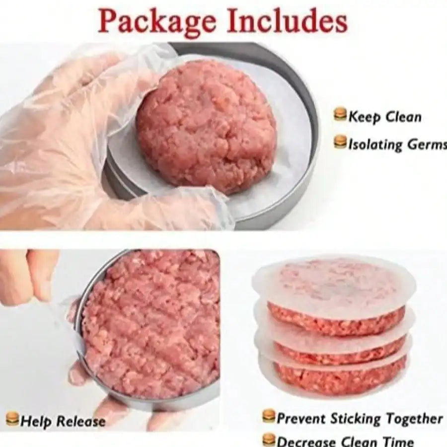 Hamburger Meat Press Aluminum Wooden Handle Manual Burger Maker Qme