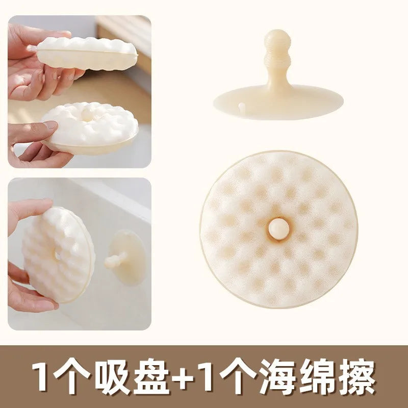 Donut Sponge Dish Brush Magic Tool Suction Cup Dishwashing Scouring Qme 1 by1