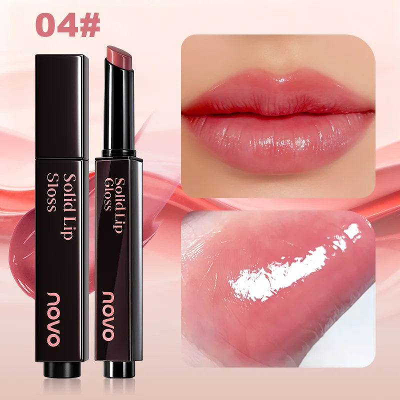 Moisturizing Mirror Lipstick, Water Glow Solid Lip Gloss, Long-Lasting Nourishing Formula With Castor And Sunflower Seed Oil Qme 04