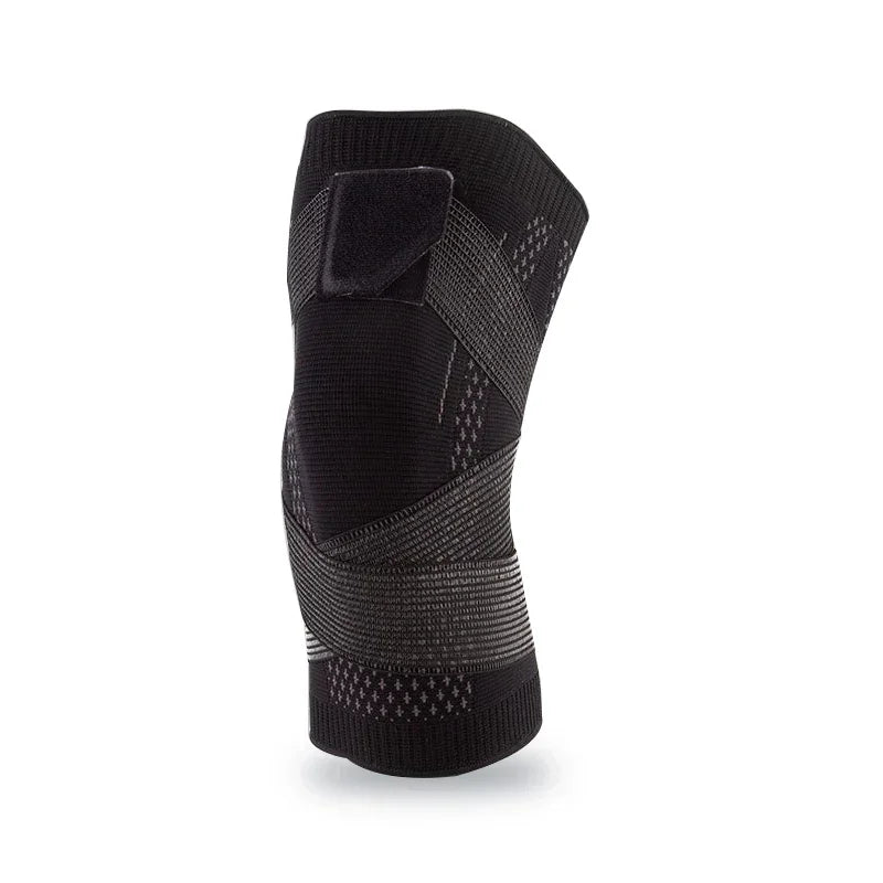 Knee Pads Pressurized Elastic Support for Men and Women, Fitness Gear, Basketball and Volleyball Brace Protector Bandage Qme Black 1 Piece XXL