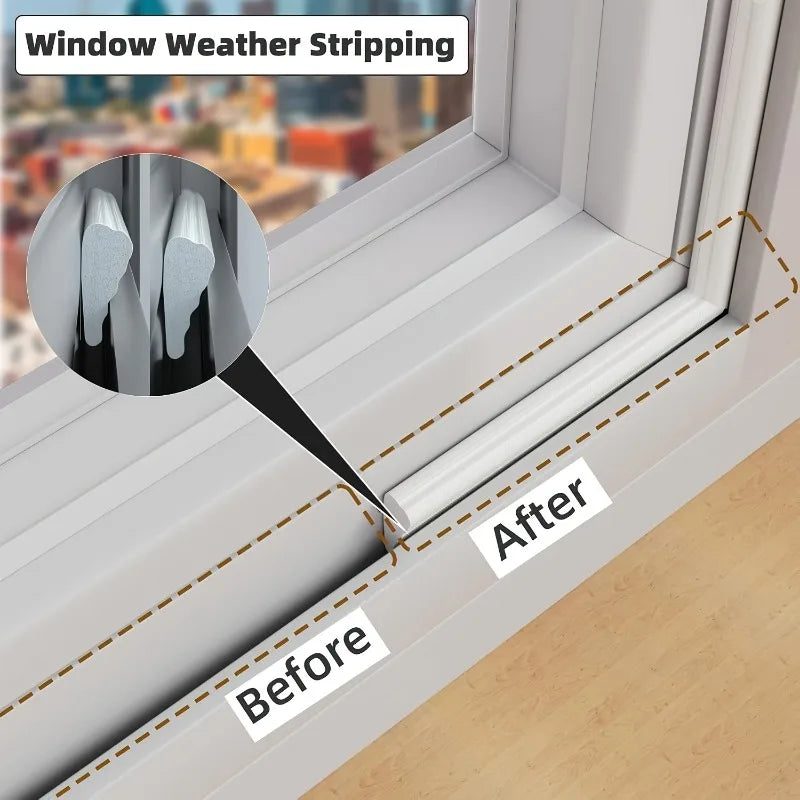 Self Adhesive Weather Stripping Tape Doors Windows Windproof Qme