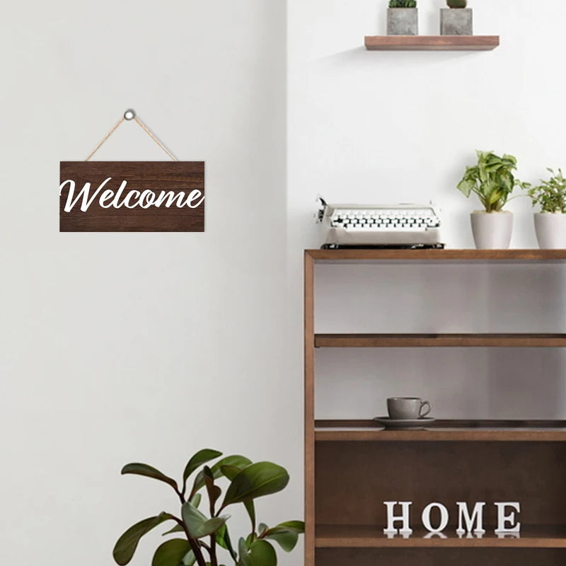 Rustic Simplicity Welcome Wall Hanging Decor Wood Art Plaques Sign Door Sign for Home Living Room Decor Qme