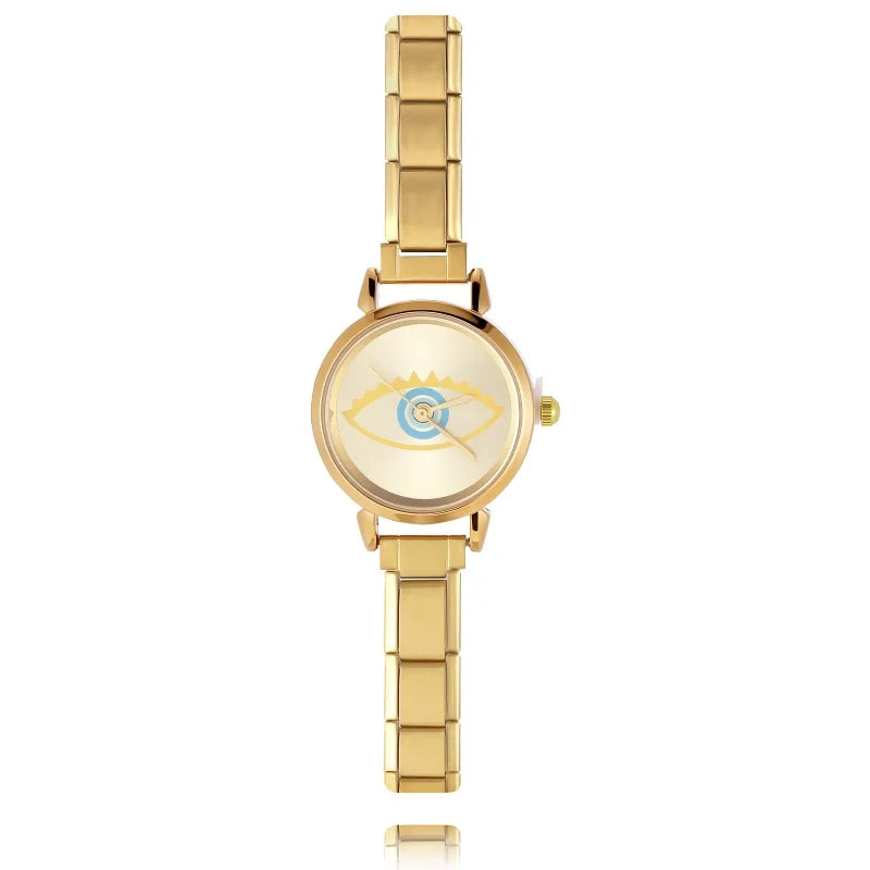 Wholesale Fashion Gold Sliver Color Round Women Watch Luxury Analog Wristwatches Reloj Mujer Girls Clock Gift（Without Box） Qme Style 2
