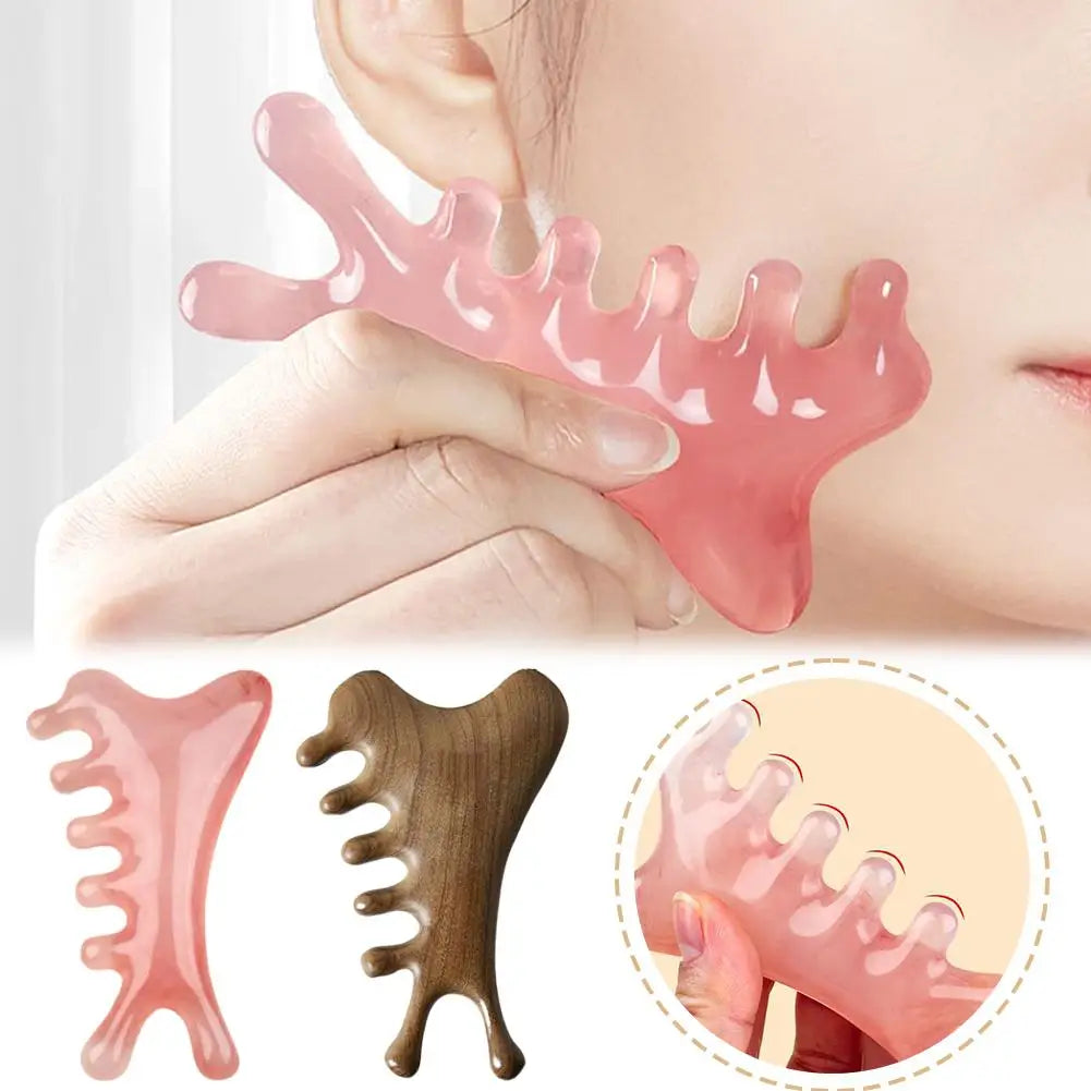 New Guasha Beautiful Massage Beeswax Scraping Massage Scraper Face Massager Acupuncture Gua Sha Eye Face Board SPA Massage Tool Qme