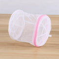 Laundry Bra Washing Bag - Mesh Design, Foldable Oval, with Pink Zipper Closure, Exquisite Storage Bag, Suitable for Travel, Qme pink 1pc