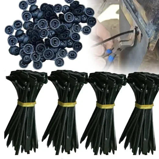 Nylon Universal Cable Tie Buckle-Heavy Duty Zip Ties Holder with Pin & Button Design Plastic Cable Ties Tool Fasteners Car Body Qme 100pcs