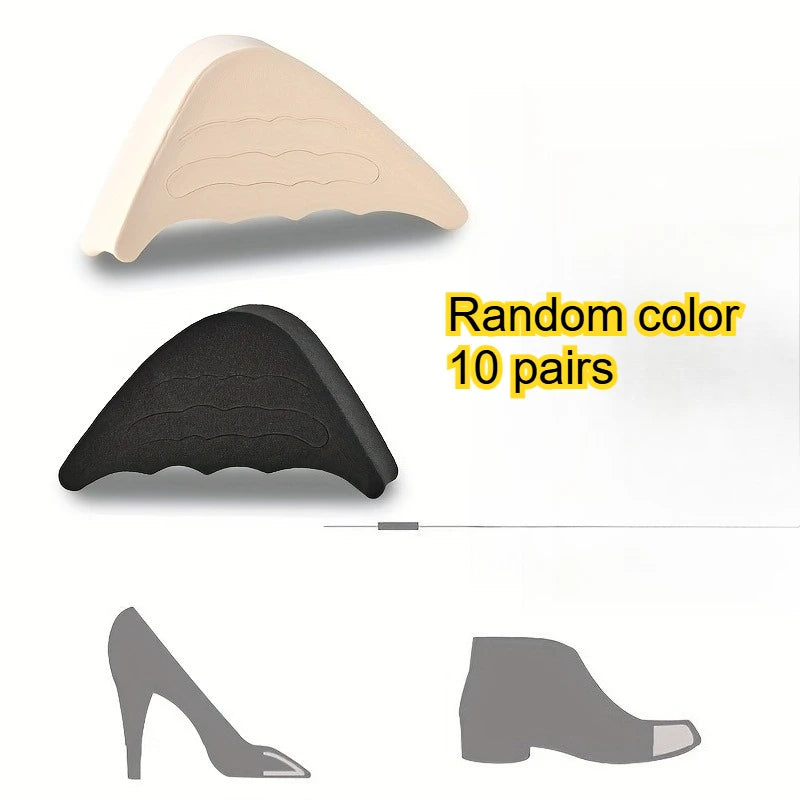 Toe Fillers For Too Big Shoes,Adjustable Shoe Size Reducer Inserts For People,Anti-Slip Pain Relief Pads For High Heels,Loafers Qme Random color 10pairs