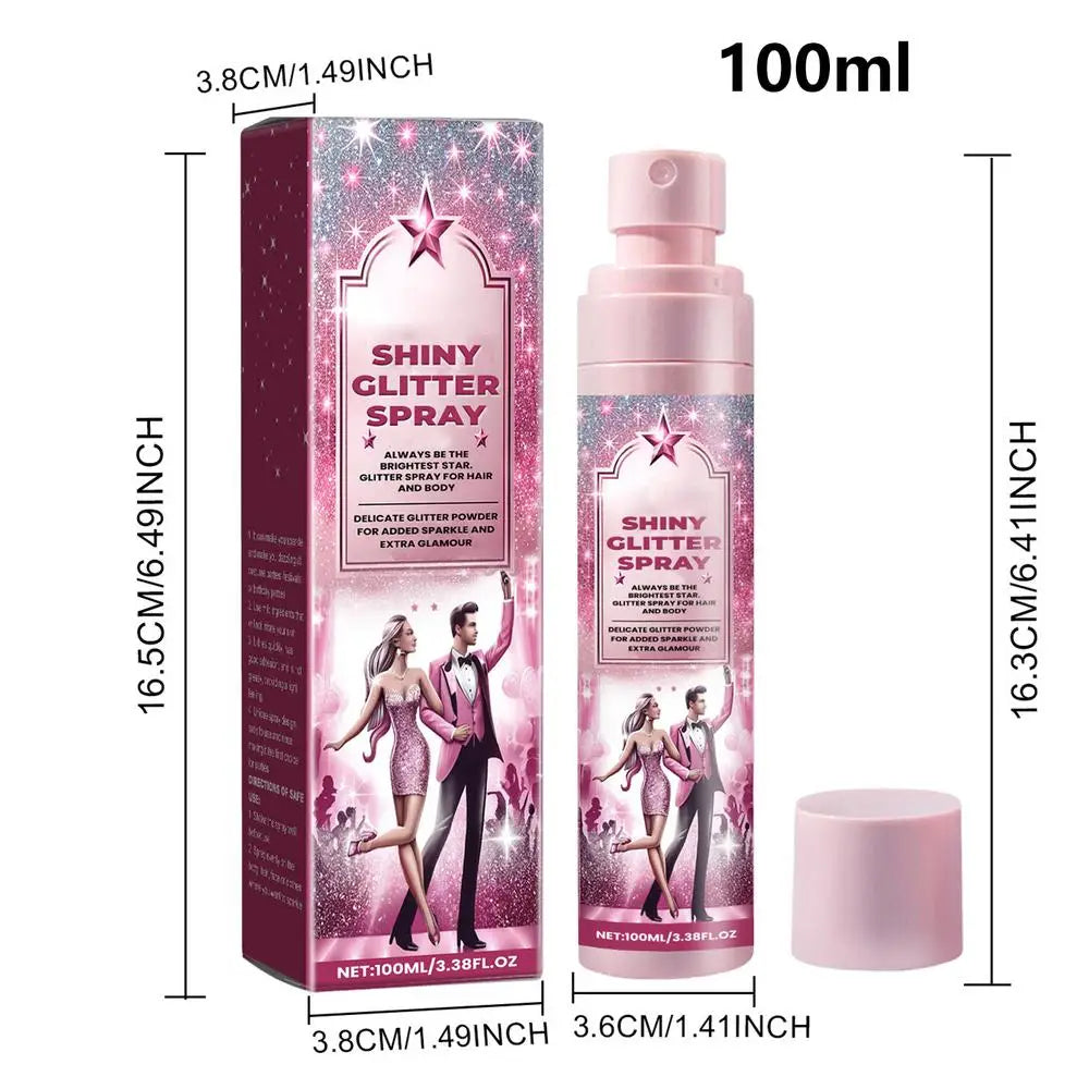 Shiny Body Glitter Spray Hair Clothes Highlighter Powder Gloss Qme 100ml China Mainland