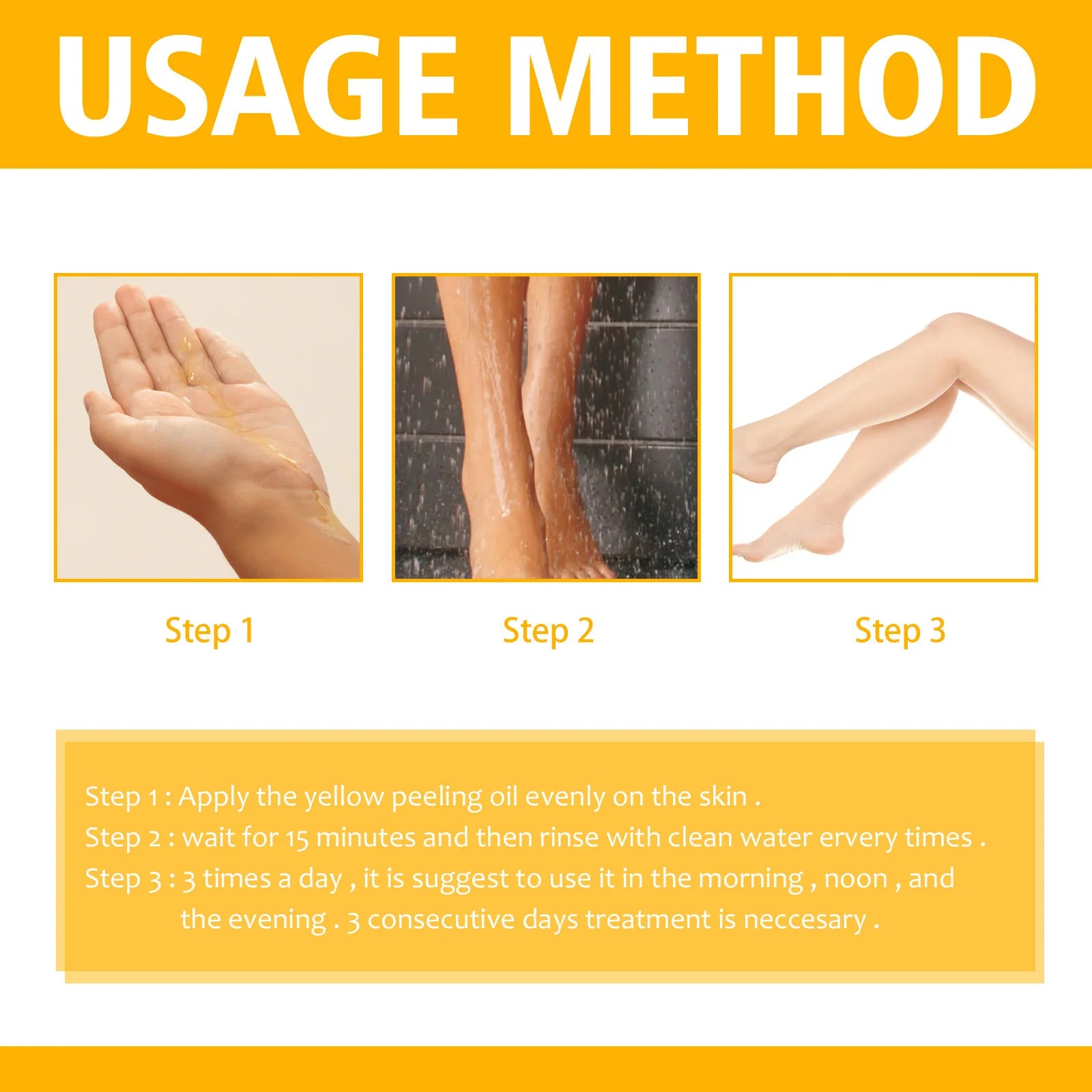 Strong Yellow Peeling Oil Bleach Dark Skin Whiten Lotion Lighten Body Elbow Knee Hand Exfoliate Dead Skin Nourish Even Skin Tone Qme