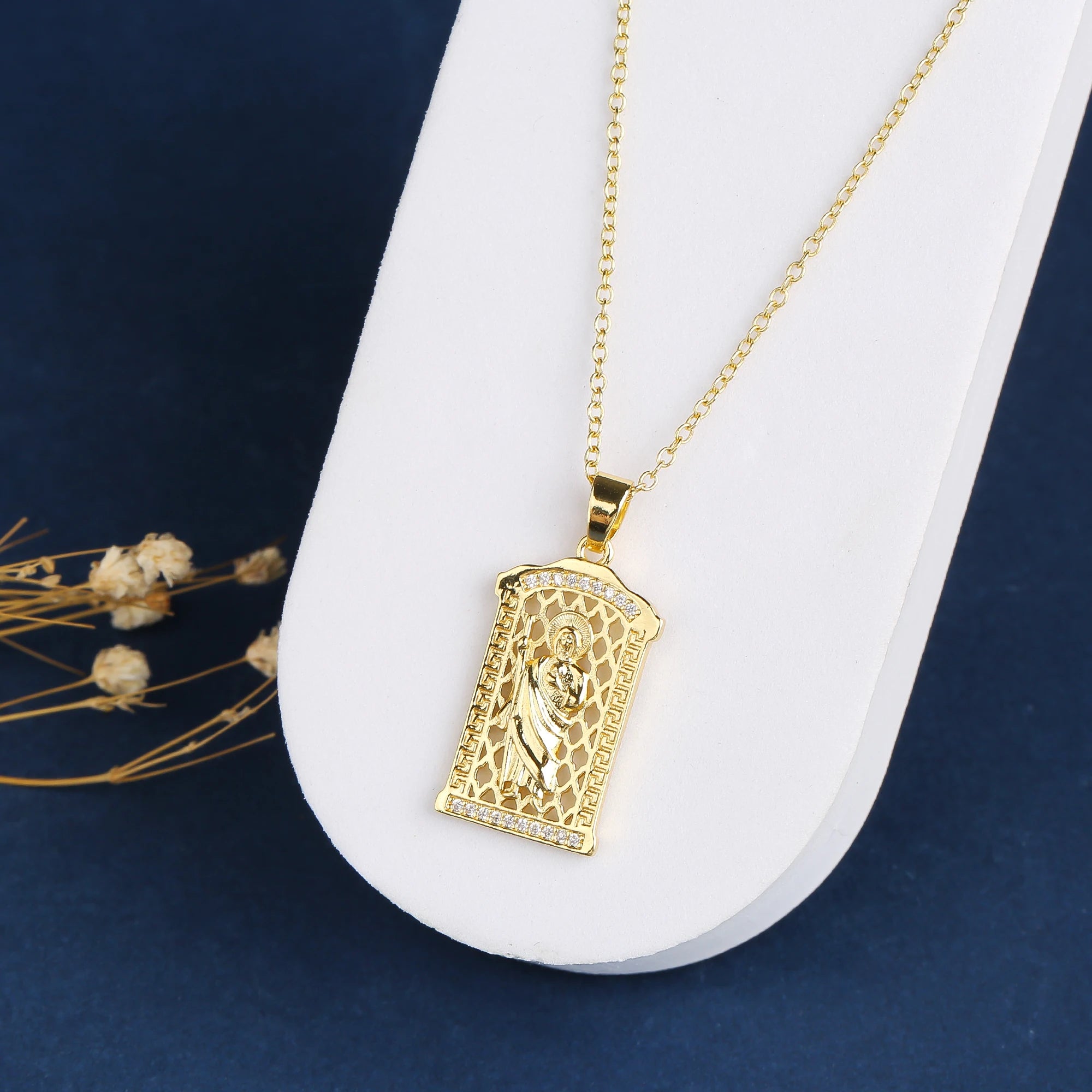 Trendy Man Woman Religious St. Jude Zirconia Pendant Necklace For Female Punk Style Choker Neck Jewelry Friendship Gifts 2024 Qme 2