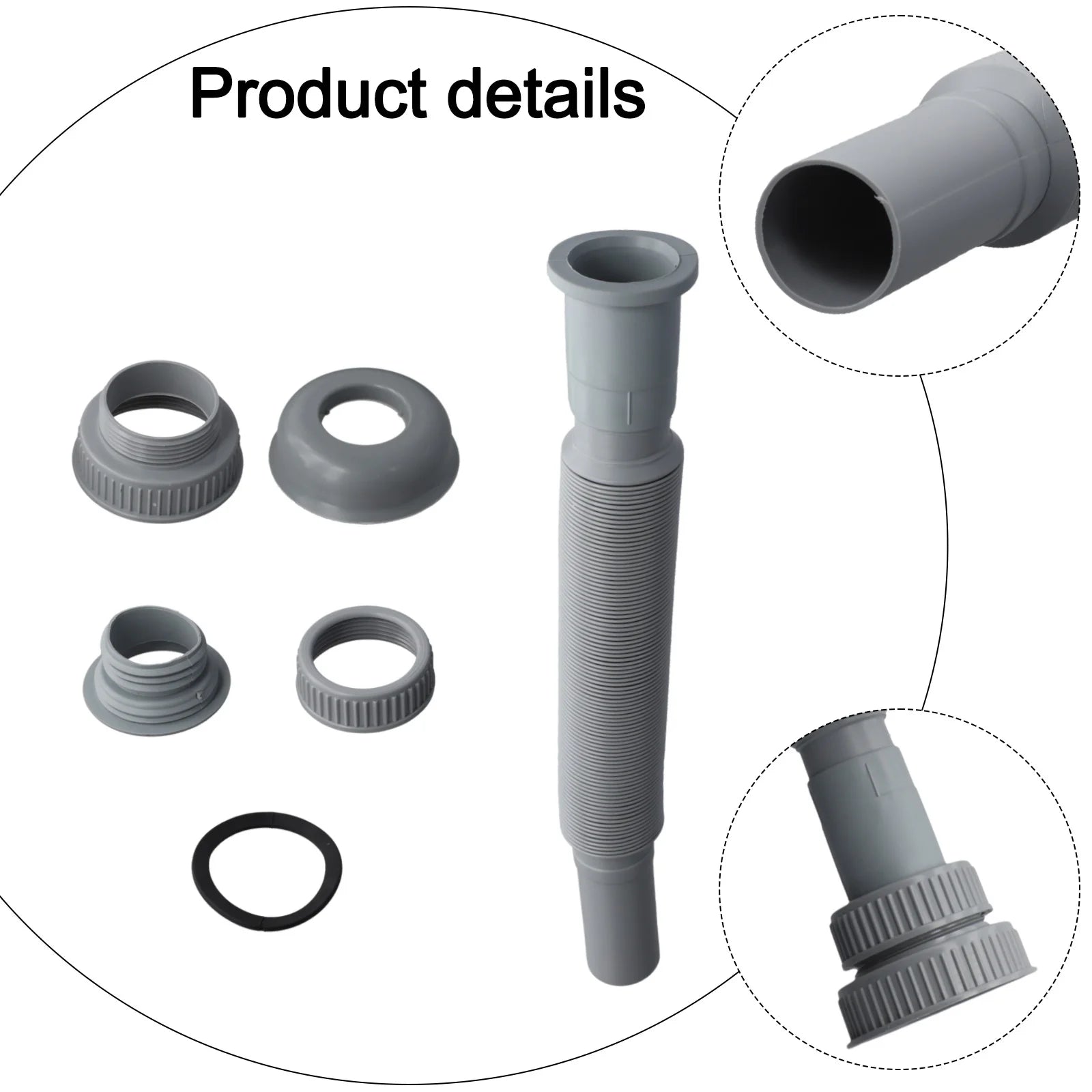 1 Set Kitchen Sink Drain Pipe Expandable Connecting Hose Suitable 32/45/56mm Interface Wash Basin Sewer Drainer Accessories Qme
