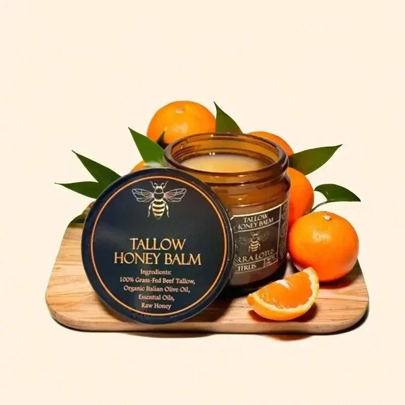 Organic Grass Fed Beef With Raw Honey Moisturizing Cream For Soft Smooth Skin Handmade All-Natural Moisturizer Skin Qme Citrus