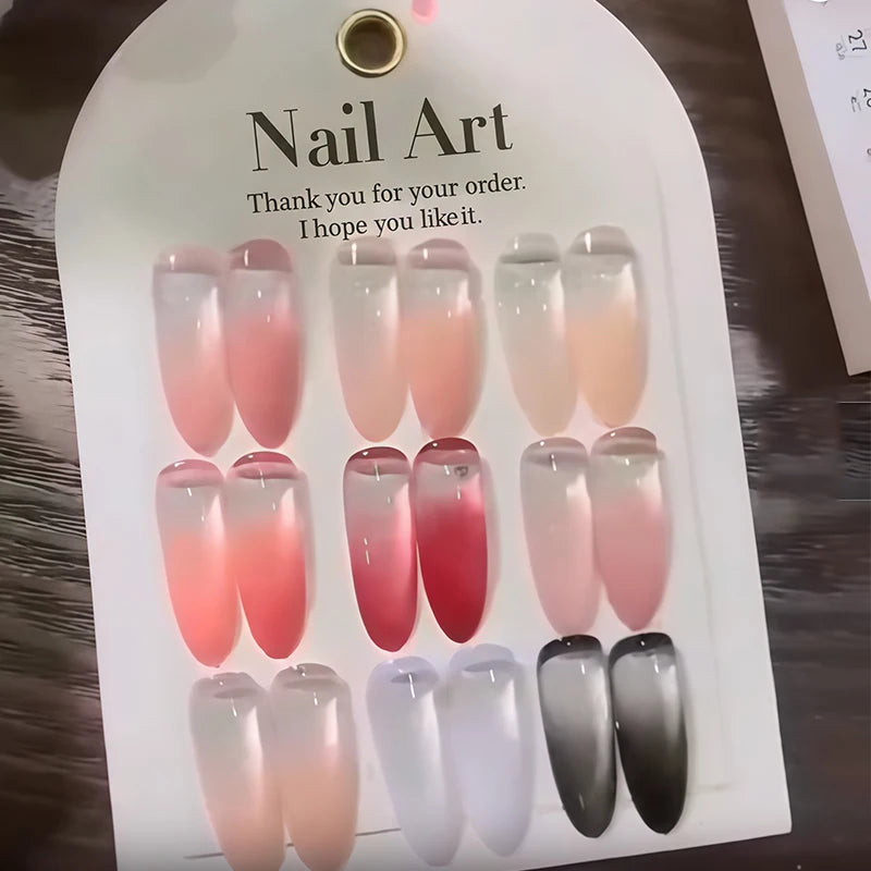 9-color Pat Gel Nail Polish White Black Nude Gradient Effect Patting Qme