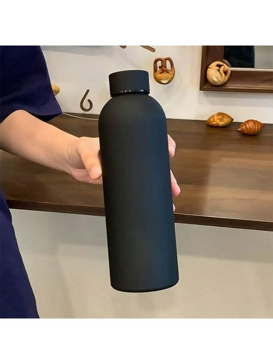 Simple Smile Pattern Portable Thermos Cup Couple Water Large Capacity Qme