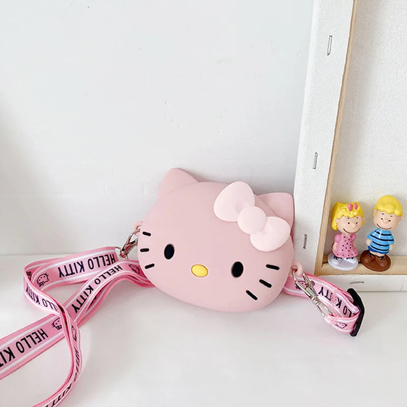 Hello Kitty Cartoon Coin Purse Cute, Instagram-Style Fashion Bags for Students Silicone Crossbody Bag Qme 2