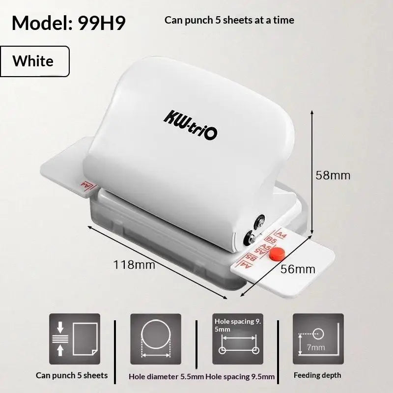 6-Hole Punch Labor Saving Manual Hole Puncher A4 A5 B5 Loose Leaf Qme