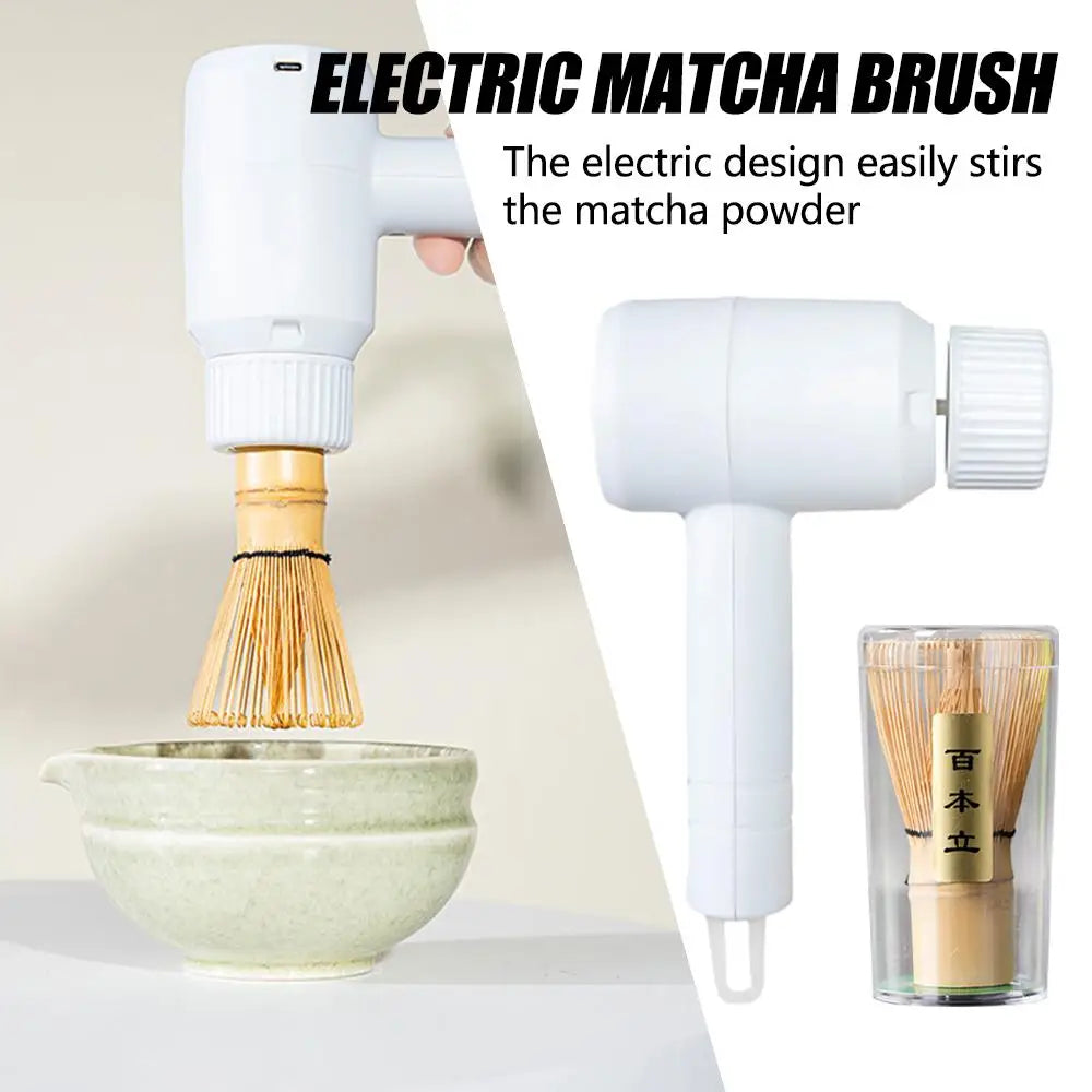 Electric Matcha Whisk Device Rechargeable Quickly Whisking Matcha Blender for Home Beverage Shop DIY Tea-Making Blender Tool Qme