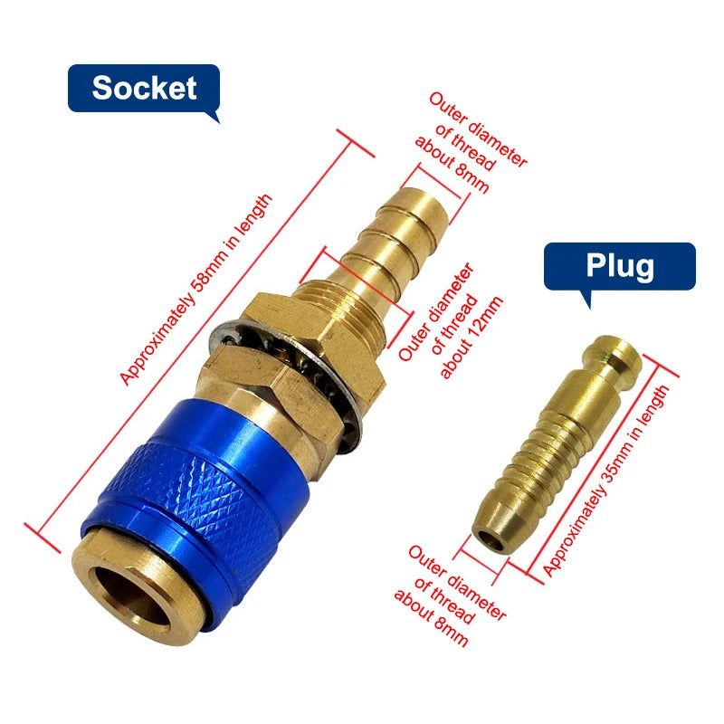Cooled Gas Adapter Connector Clamp Welding Machine Quick Fitting Female Male Water MIG TIG Welding Torch Tools Welder. Qme B2