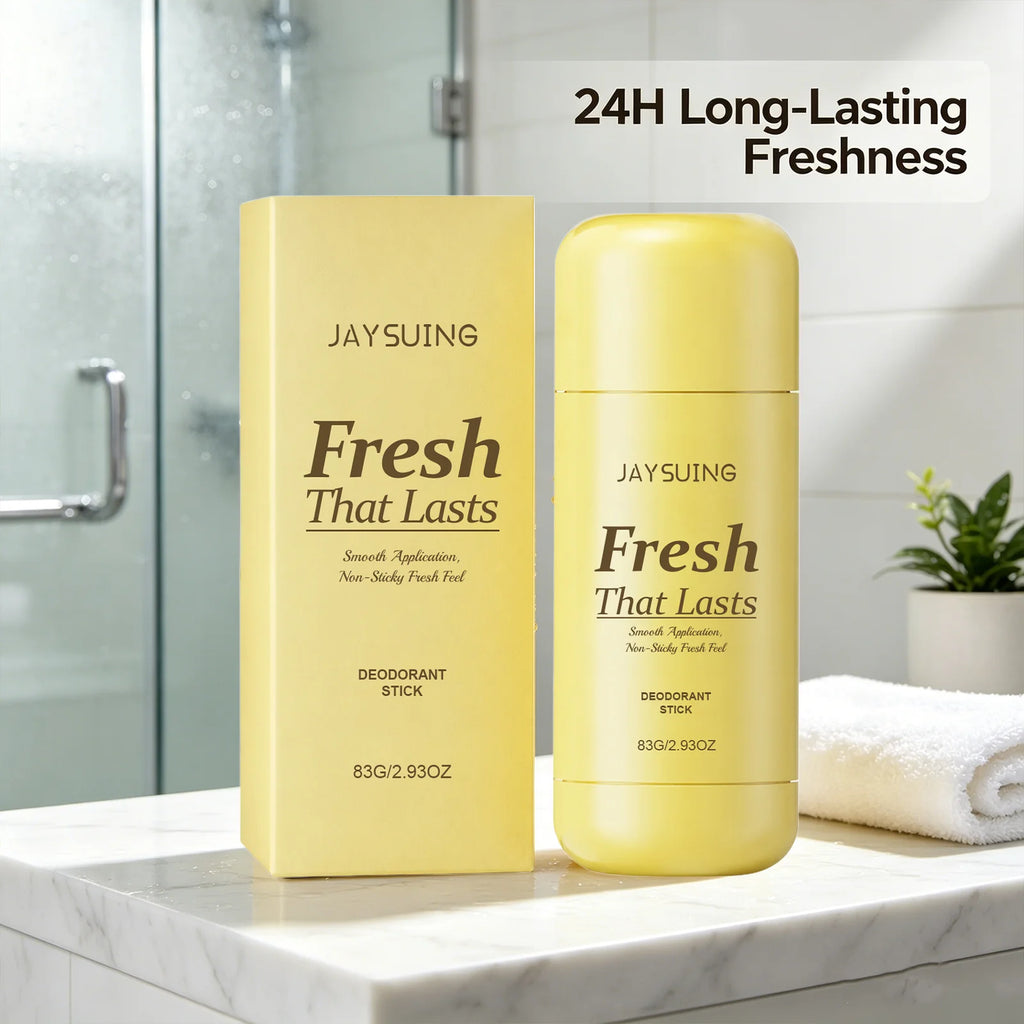 Jaysuing Deodorant Stick Anti Sweat Underarm Body Odor Removal Refreshing Daily Care Armpit Antiperspirant for Women & Men 83g Qme