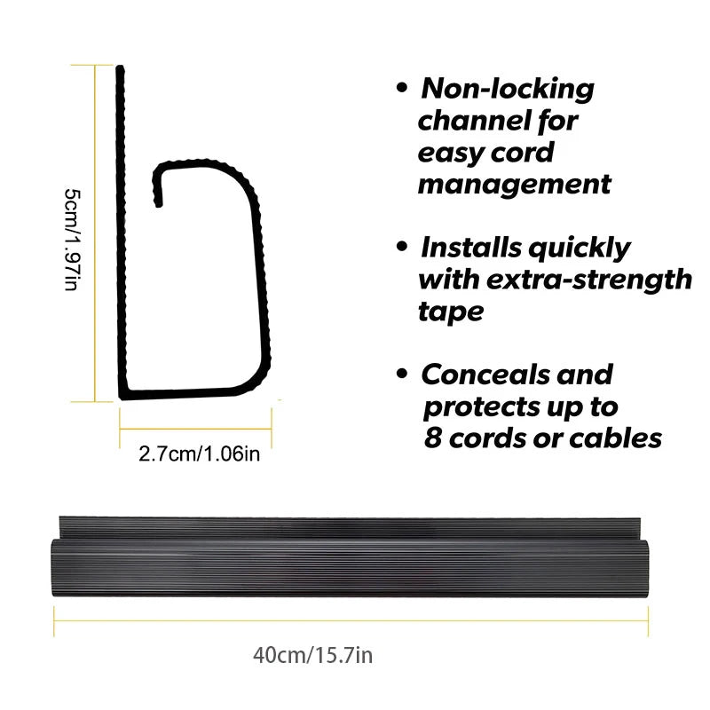 White Cable Protecter No Drilling Under Desk Management Tray Channel Qme