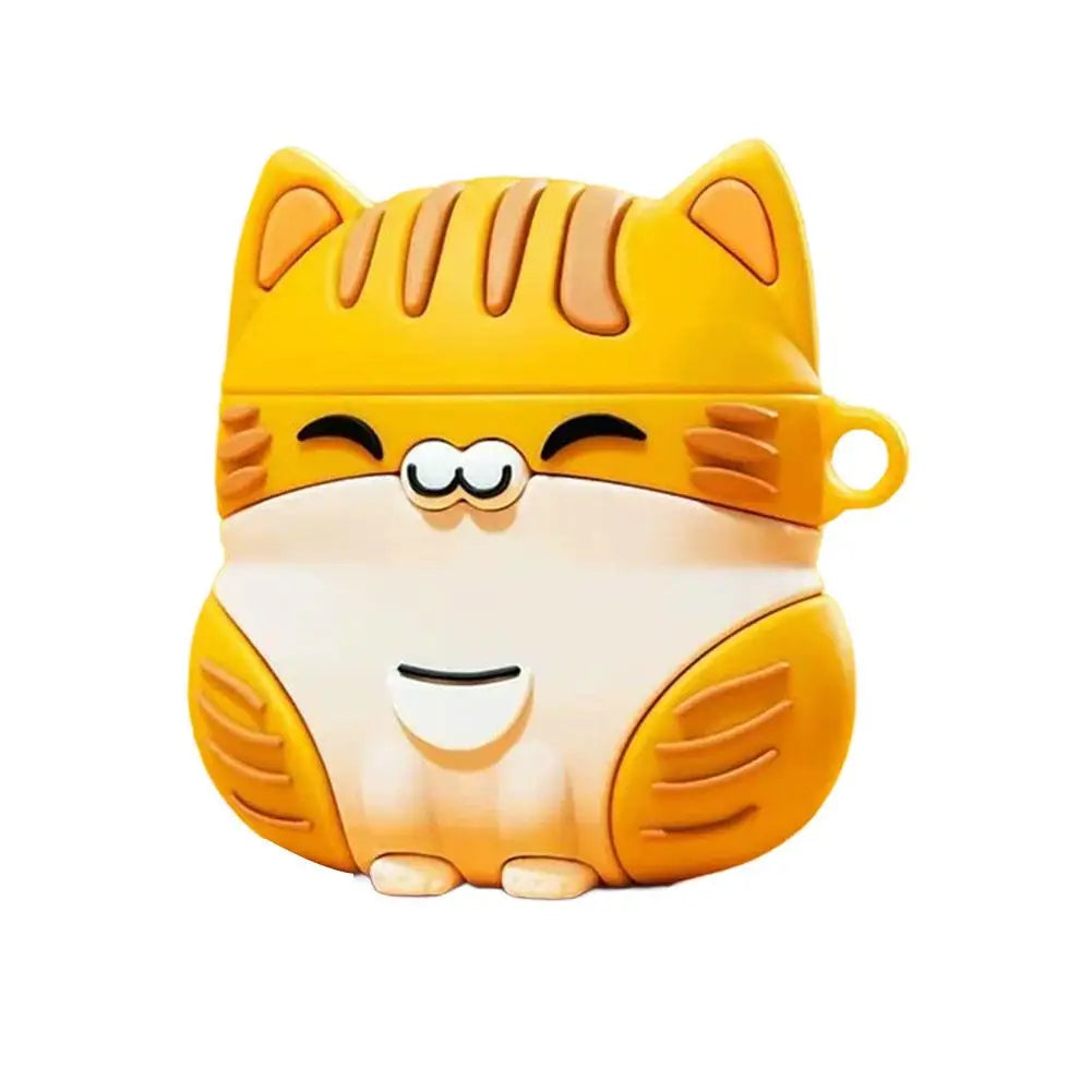 Cartoon Silicone Cute Cat Case for AirPods Pro 3, Cute Standing Silicone Cover, Shockproof Protective Shell with Lovely Design Qme B
