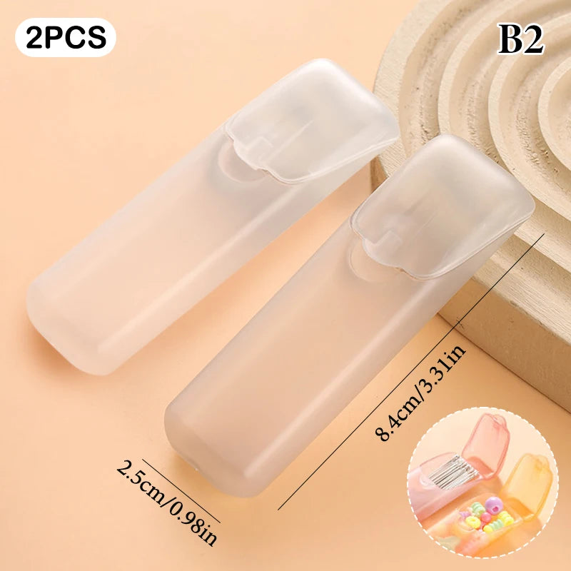 2 4 Lids Mini Toothpick Holder Portable Swab Storage Box Travel Qme B2
