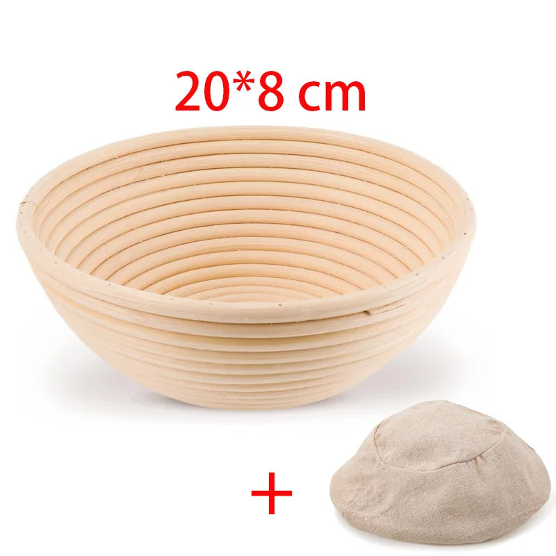 European Style Bread Proofing Set Non-Stick Food Grade Plastic Molds Round Oval With Lids For Baking Qme Round 20x8cm