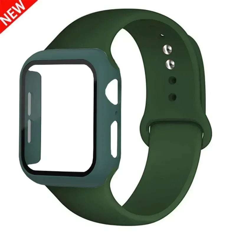 Glass+case+strap Apple Watch Band Screen Protectors IWatch Series 9 8