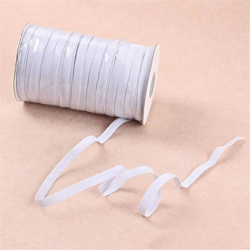 160 Yards White Flat Elastic Band Heavy Stretch High Elasticity Knit Elastic Band for Sewing Crafting (3mm) Qme white-3mm