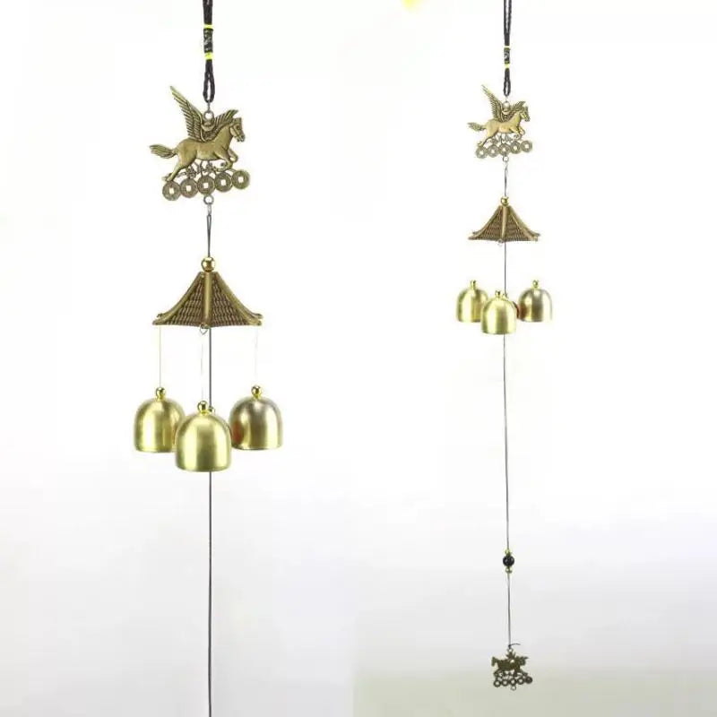 Home Decoration Craft Retro Horse Metal Wind Chimes Garden Yard Bells Qme