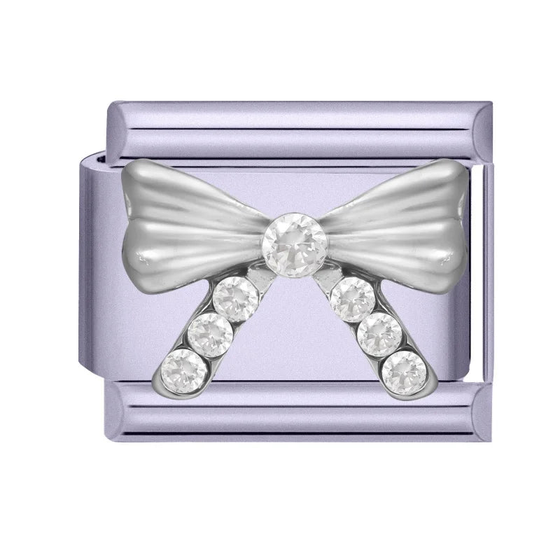 Fashion Zircon Bow Butterfly Cute Rabbit Italian Charms Links DIY Stainless Steel Bracelet Accessories Women Jewelry Making Gift Qme Style 30