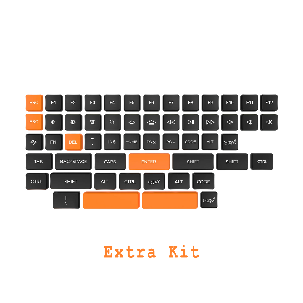 CHOSFOX Low Profile PBT Choc Keycaps for Kailh 1350 Low Profile Switch Mechanical Keyboard Ultra Thin Keycaps Qme EXTRA KIT