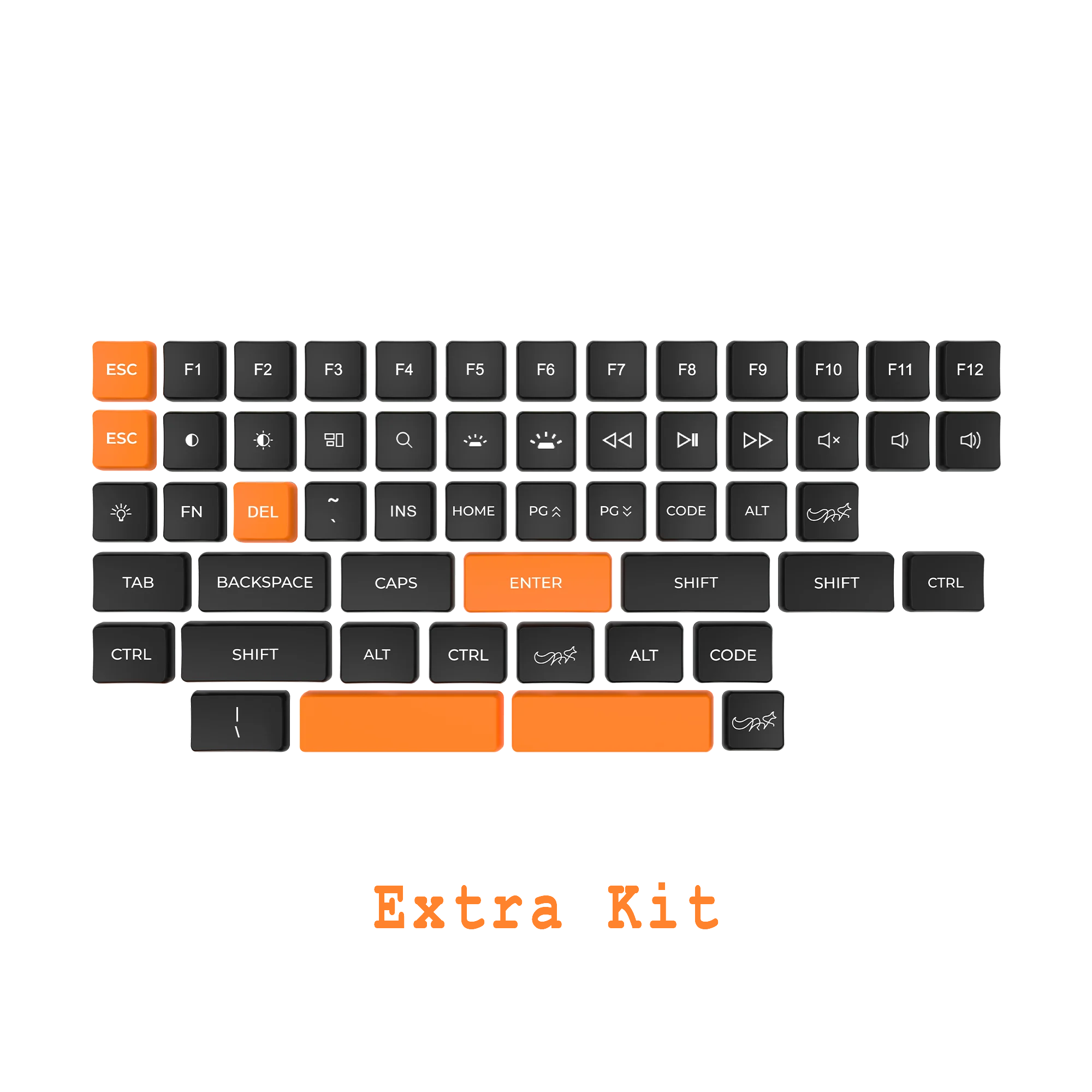 CHOSFOX Low Profile PBT Choc Keycaps for Kailh 1350 Low Profile Switch Mechanical Keyboard Ultra Thin Keycaps Qme EXTRA KIT
