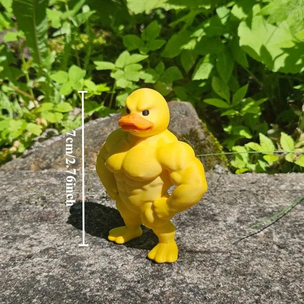 Muscle Duck Statue -3D Desktop Decor,Cute Bookshelf Whimsical Figurine,Multifunctional Indoor/Outdoor Decoration, Home Accessory Qme 1pc